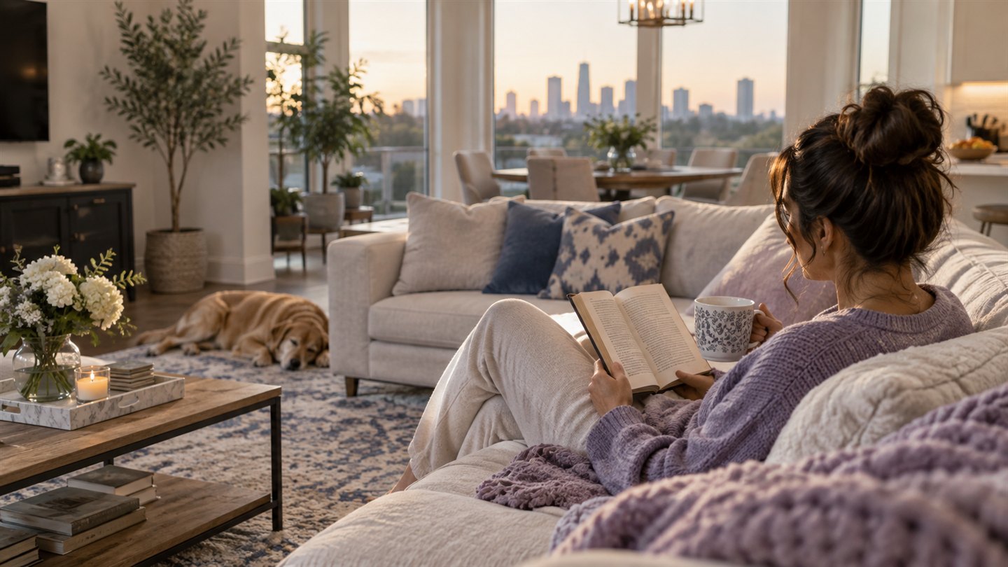 Relaxing in a freshly cleaned home
